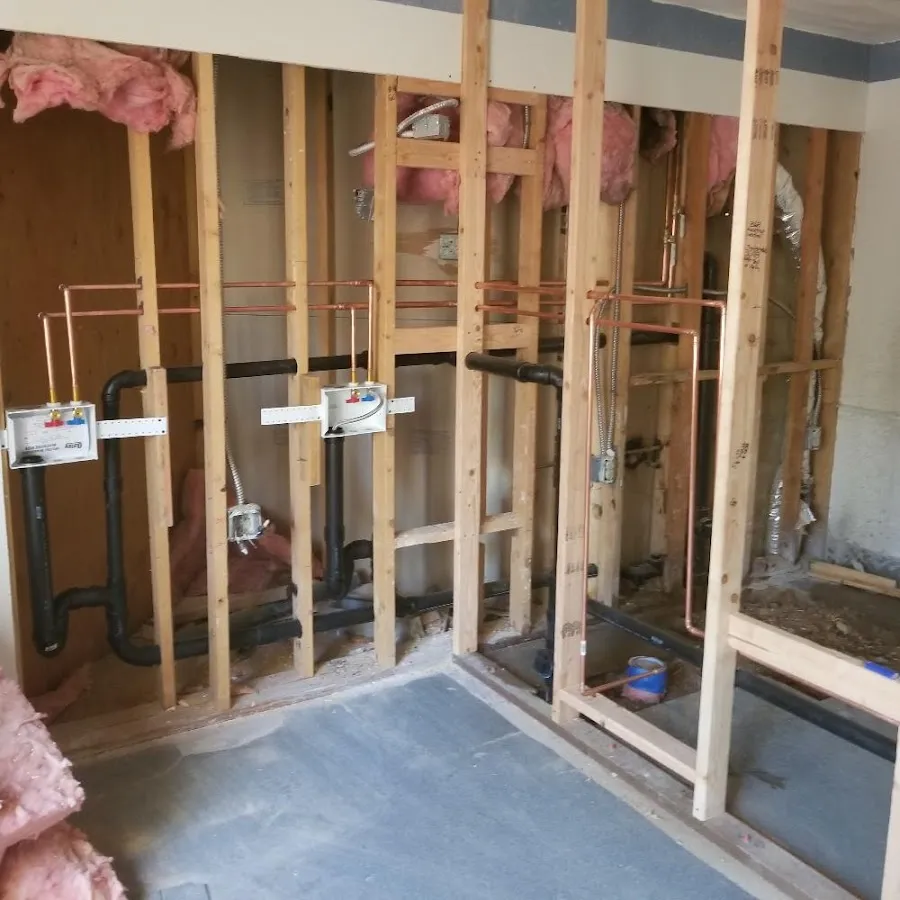 Copper pipe rough-in and plumbing installation in Dumfries